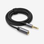 Braided 3.5 mm headphone extension cable with microphone support, male to female