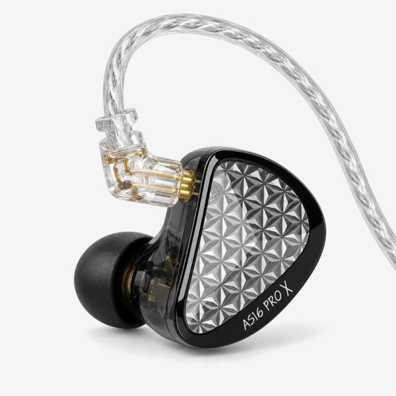KZ AS16 Pro X, auricular in-ear en vista de tres cuartos