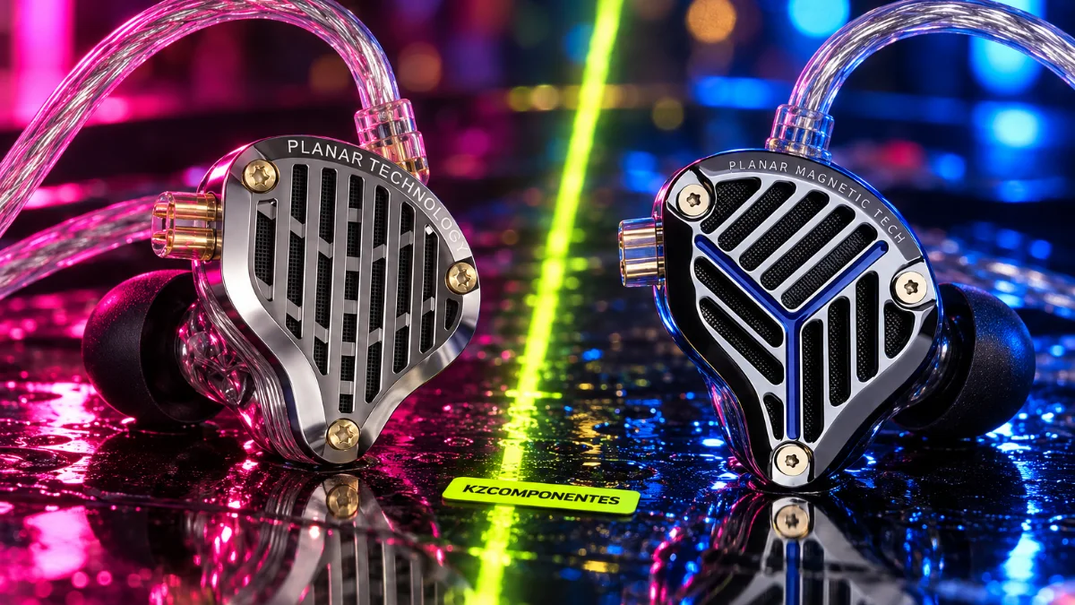 KZ PR3 y KZ PRX frente a frente con luz magenta y azul