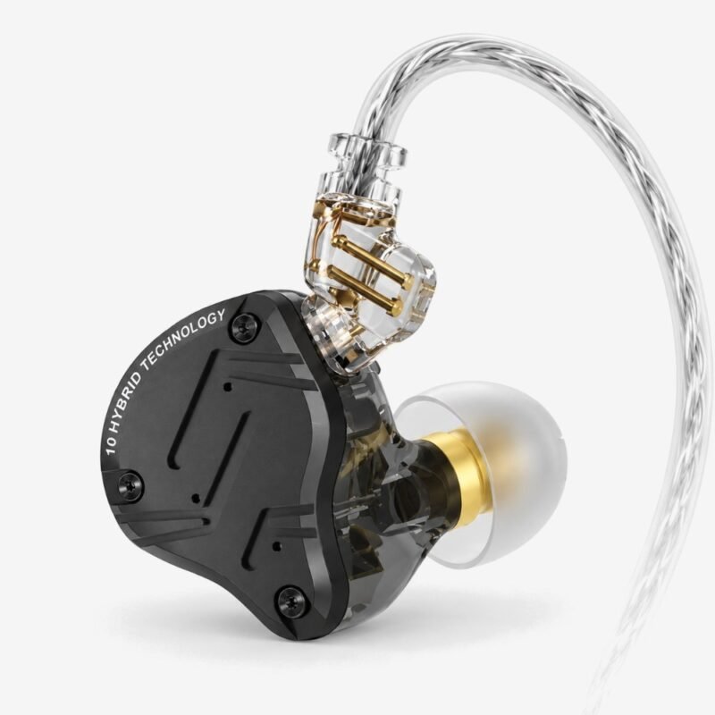 KZ ZS10 Pro X in-ear earphone, three-quarter view
